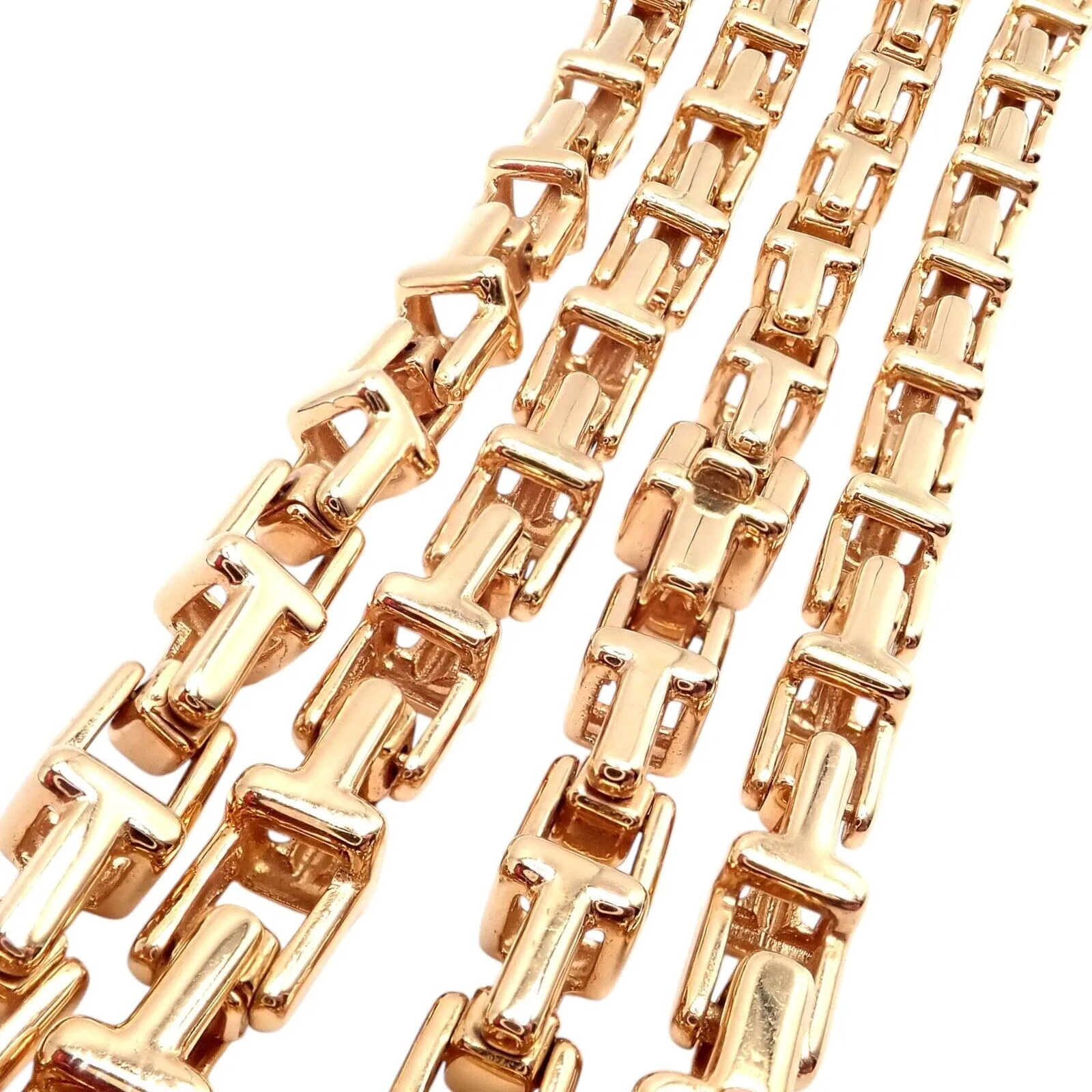 Authentic! Tiffany & Co 18k Rose Gold T Chain Link Long Necklace 20.5"