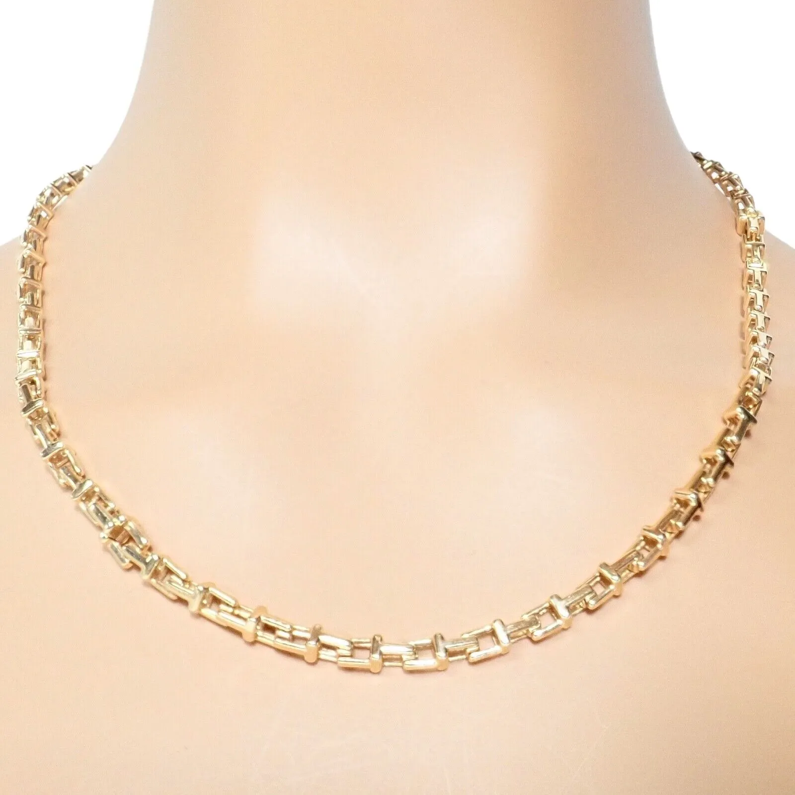 Authentic! Tiffany & Co 18k Rose Gold T Chain Link Long Necklace 20.5"