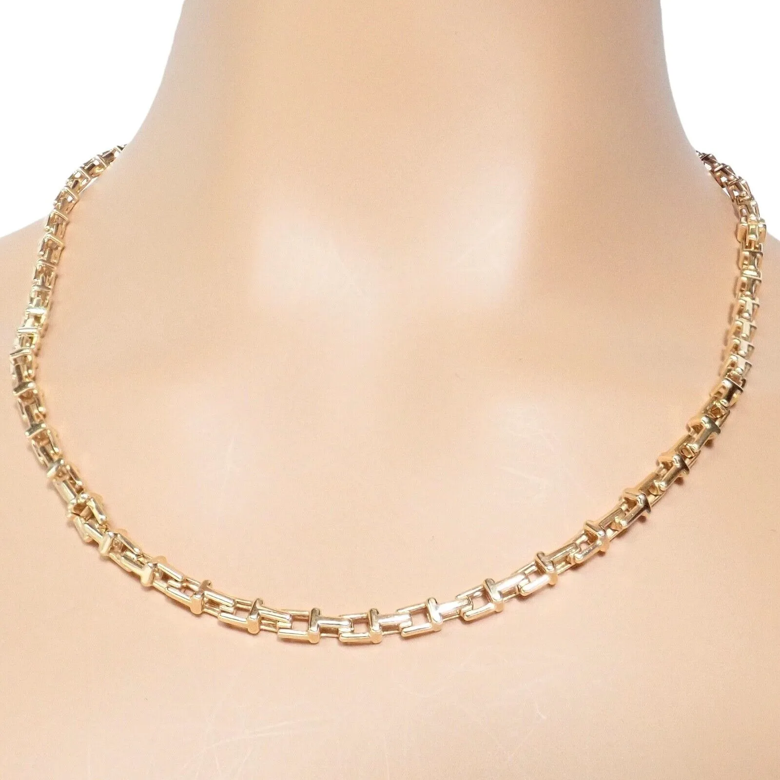 Authentic! Tiffany & Co 18k Rose Gold T Chain Link Long Necklace 20.5"