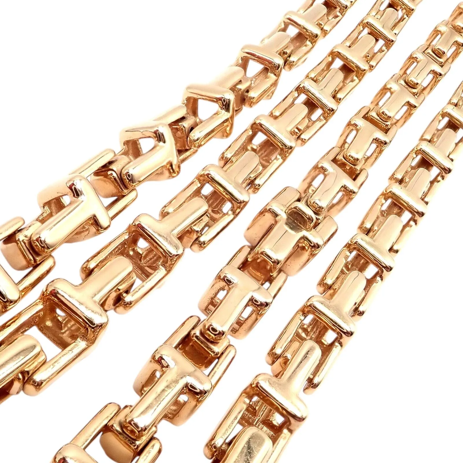 Authentic! Tiffany & Co 18k Rose Gold T Chain Link Long Necklace 20.5"