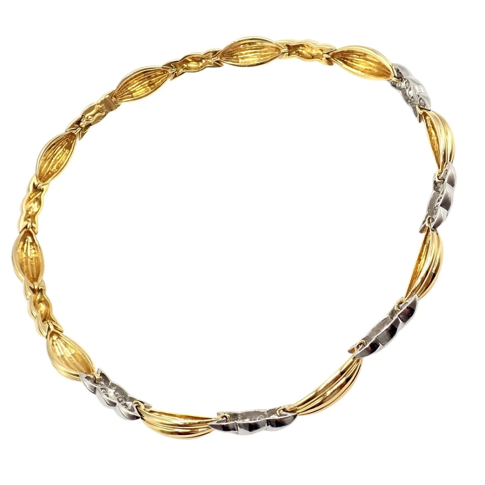 Authentic! Tiffany & Co 18k Yellow   White Gold 4ct Diamond Candy Necklace