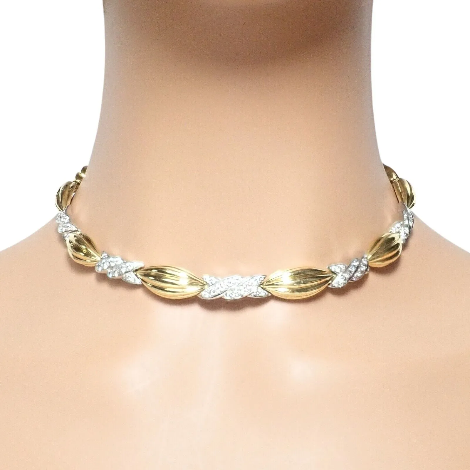 Authentic! Tiffany & Co 18k Yellow   White Gold 4ct Diamond Candy Necklace