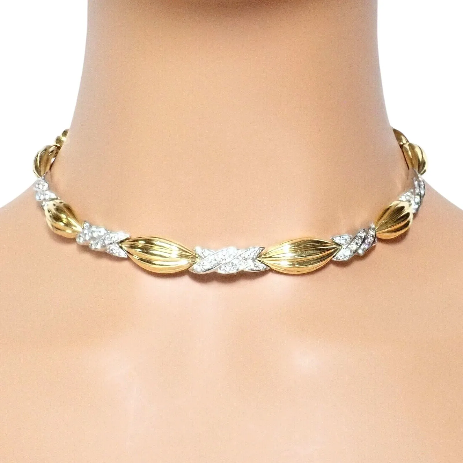 Authentic! Tiffany & Co 18k Yellow   White Gold 4ct Diamond Candy Necklace