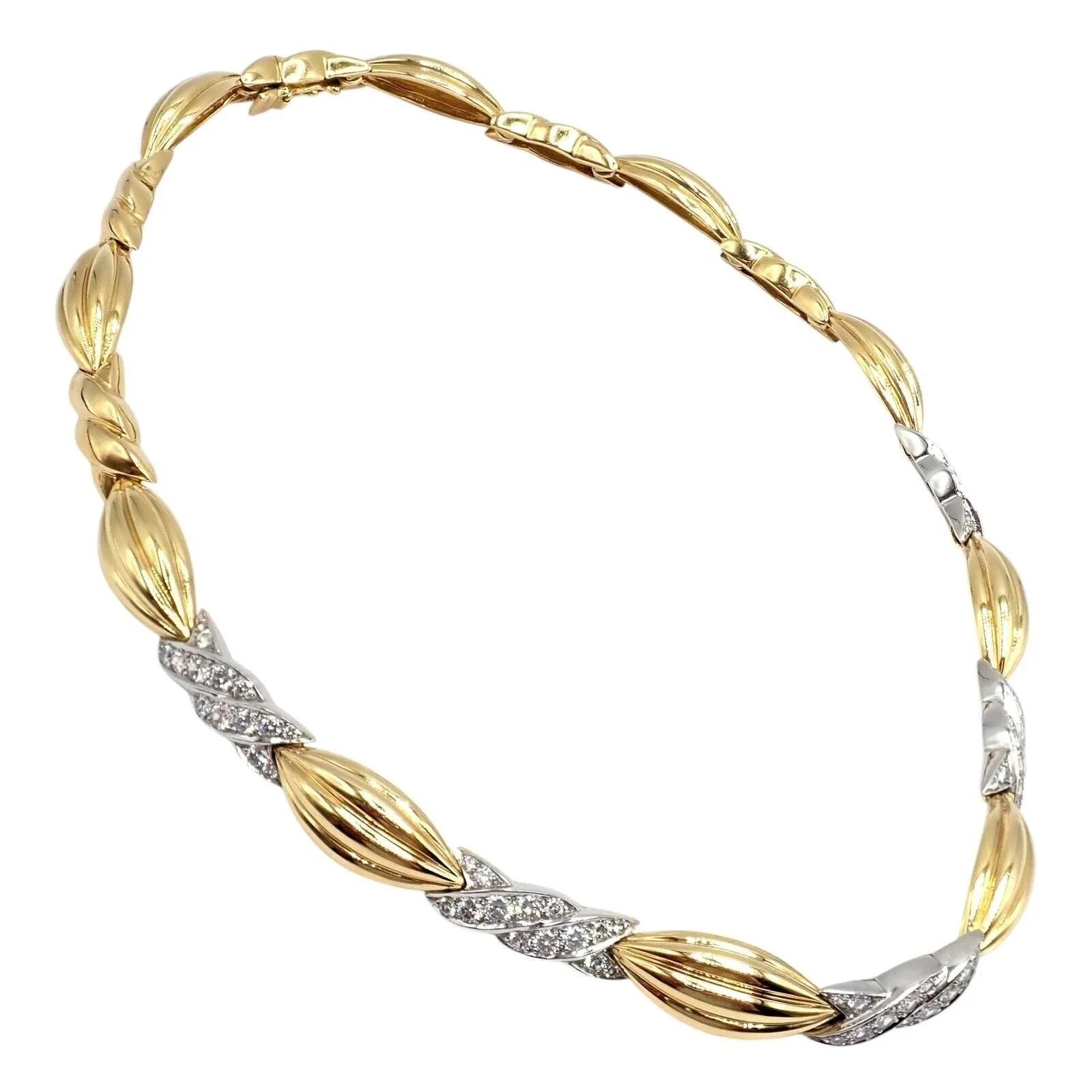 Authentic! Tiffany & Co 18k Yellow   White Gold 4ct Diamond Candy Necklace