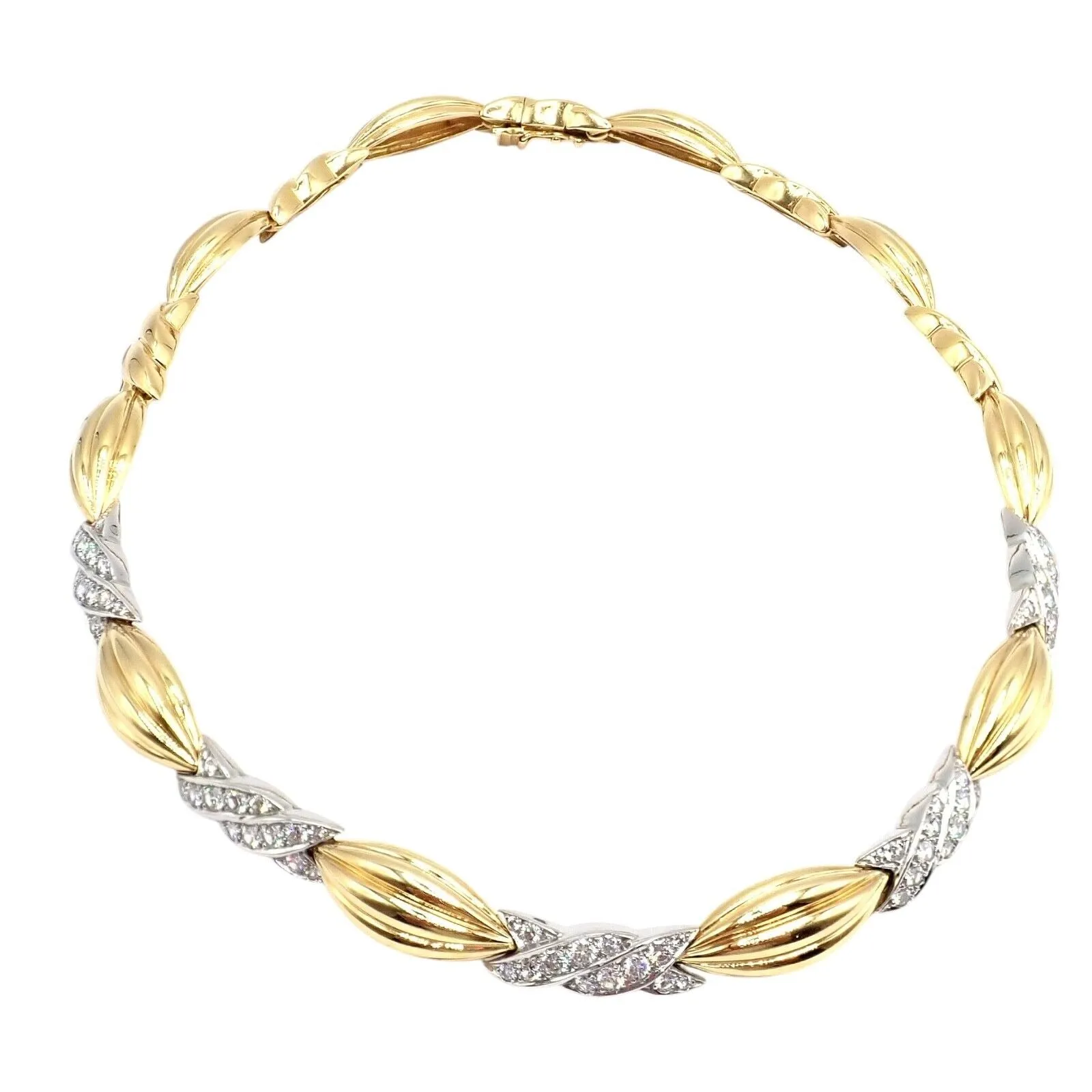 Authentic! Tiffany & Co 18k Yellow   White Gold 4ct Diamond Candy Necklace