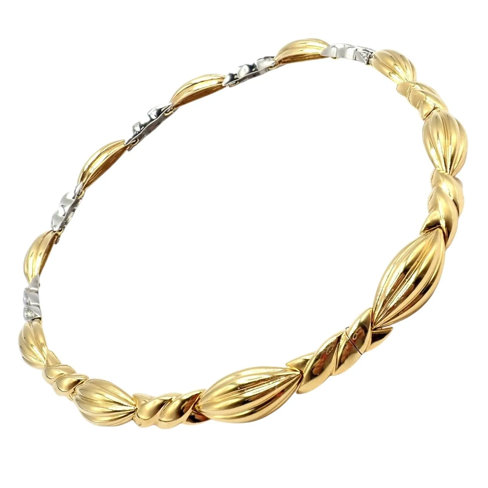Authentic! Tiffany & Co 18k Yellow   White Gold 4ct Diamond Candy Necklace