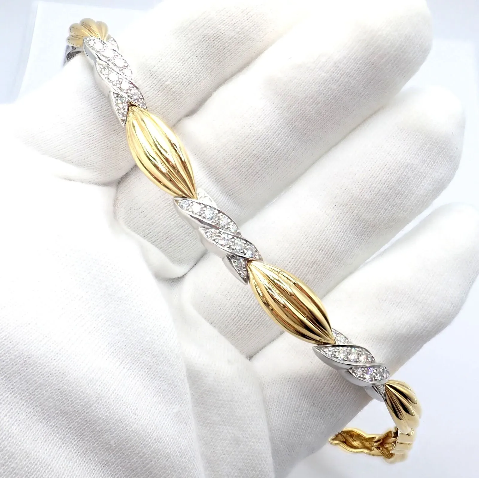 Authentic! Tiffany & Co 18k Yellow   White Gold 4ct Diamond Candy Necklace