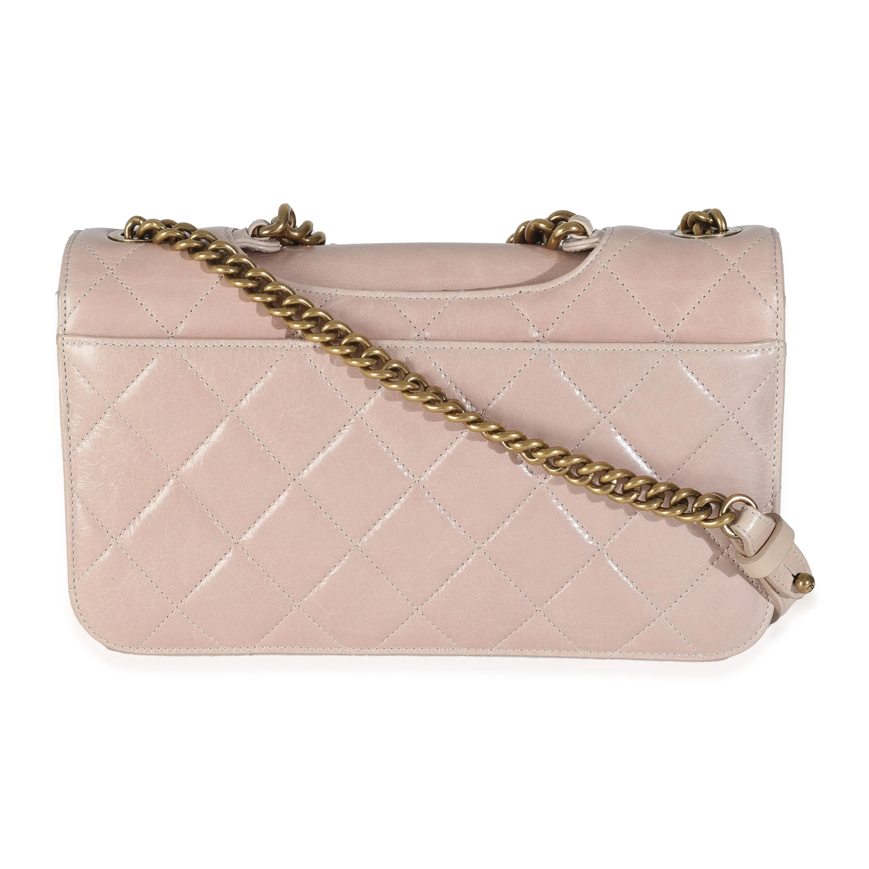 Beige Quilted Calfskin Perfect Edge Flap Bag