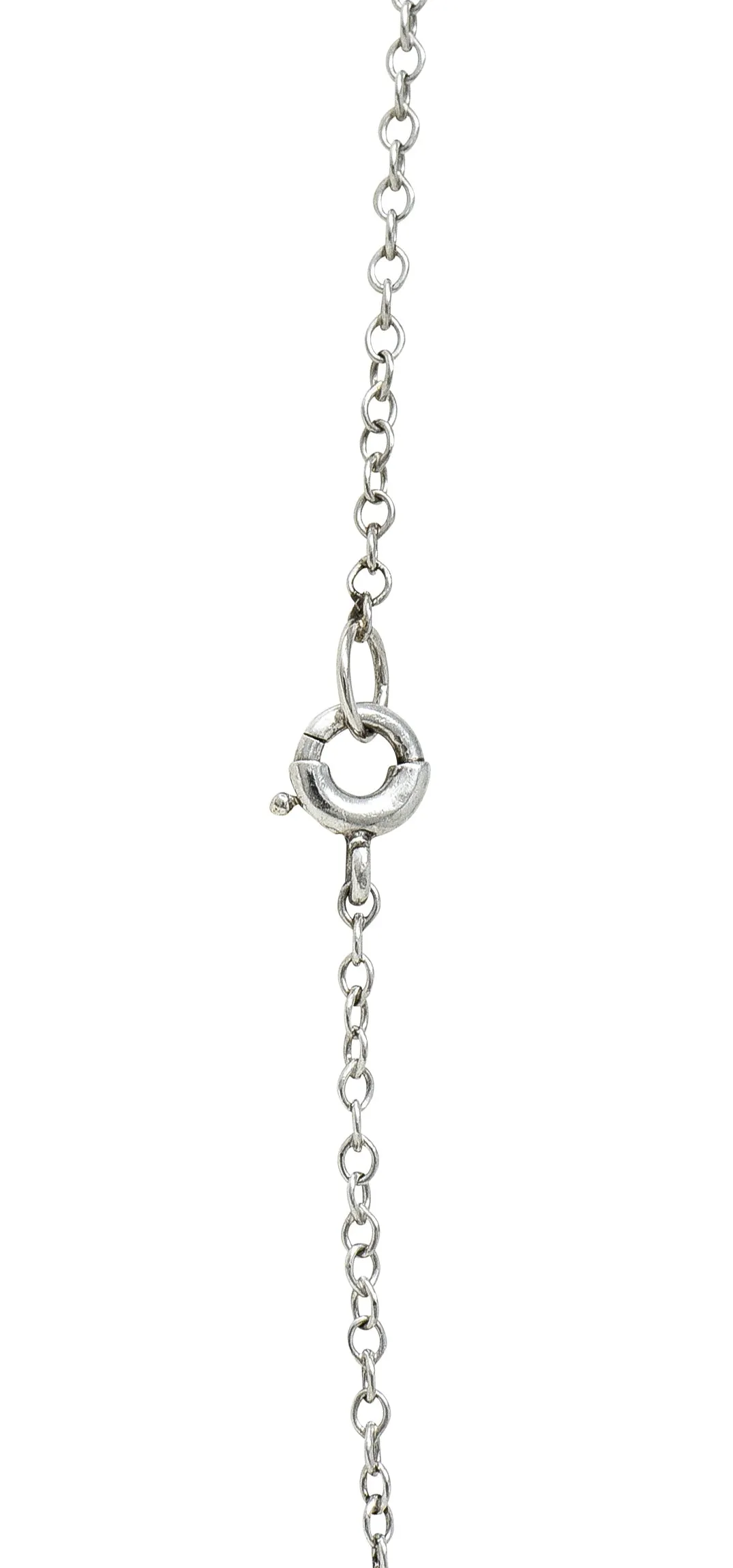 Belle Epoque Diamond Platinum Ribboned Bow Station Necklace