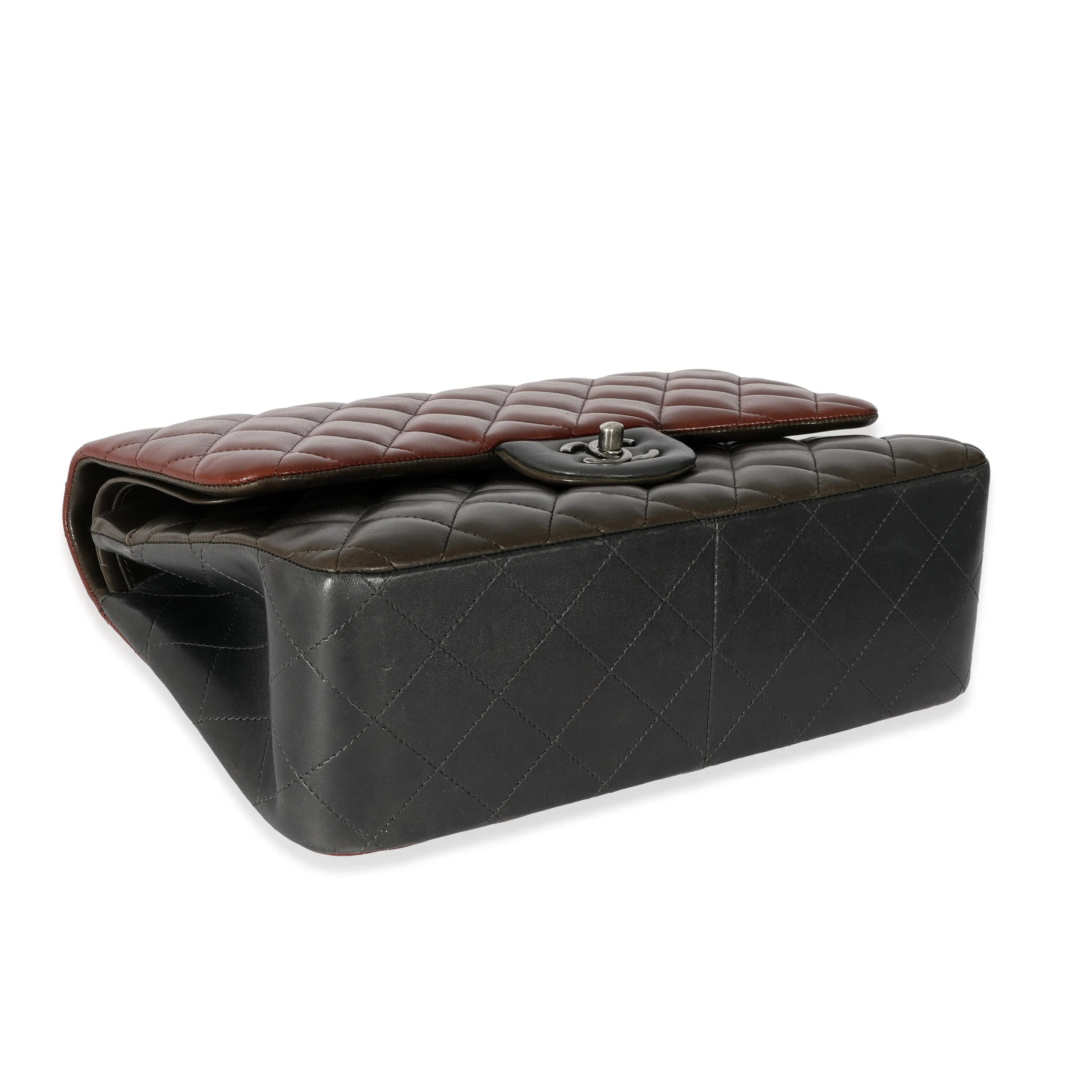 Bi-Color Quilted Lambskin Jumbo Double Flap Bag