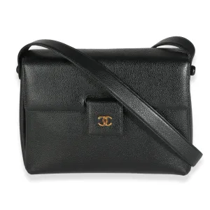 Black Caviar CC Flap Shoulder Bag