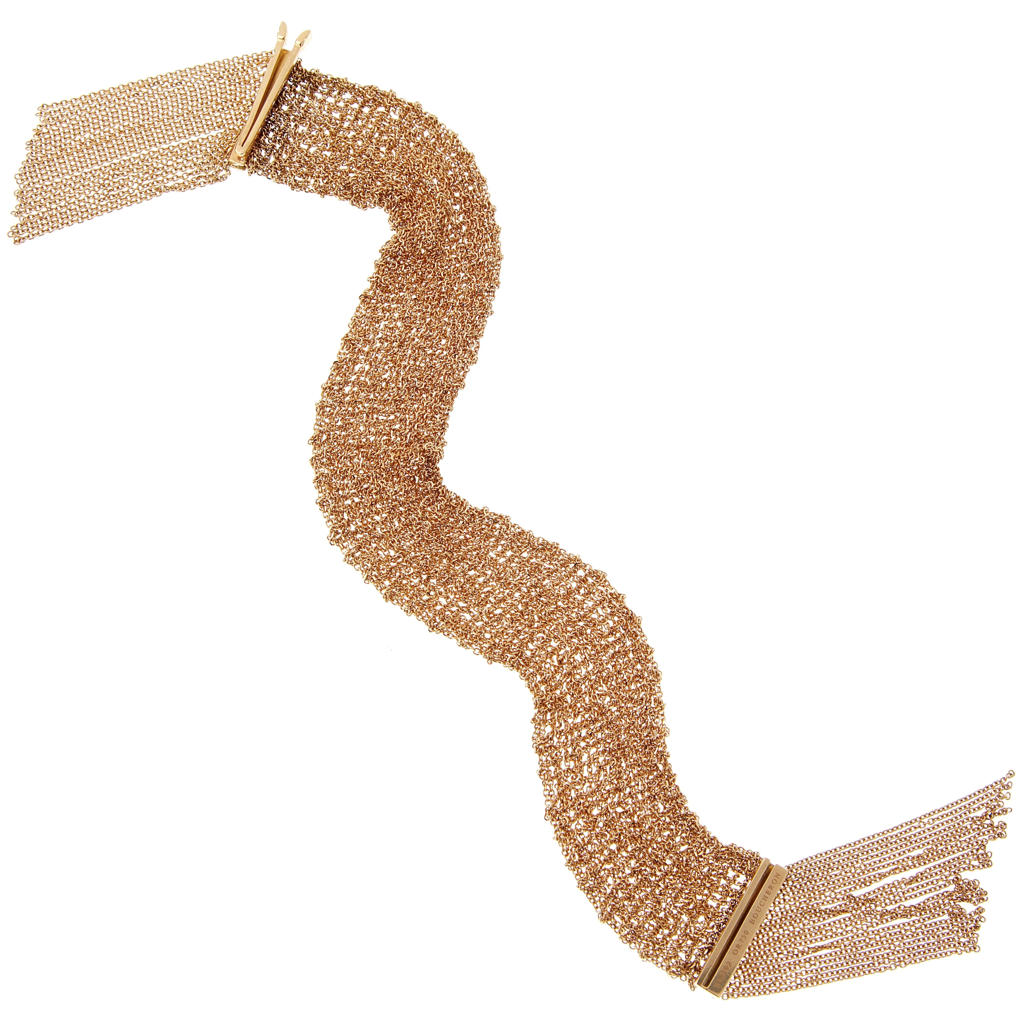 Boucheron Scarf Rose Gold Chain Link Bracelet