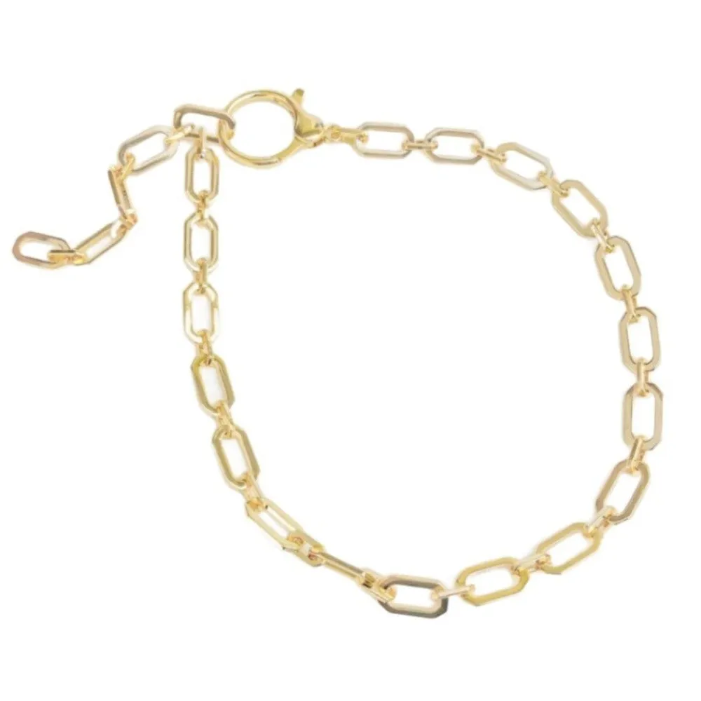 Brass YGP Octagon Chain Necklace With Large Clasp