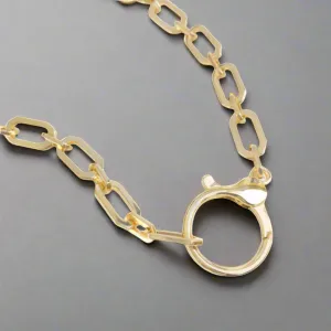 Brass YGP Octagon Chain Necklace With Large Clasp