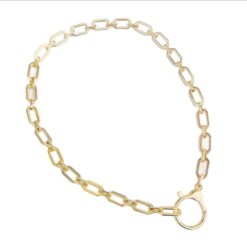 Brass YGP Octagon Chain Necklace With Large Clasp