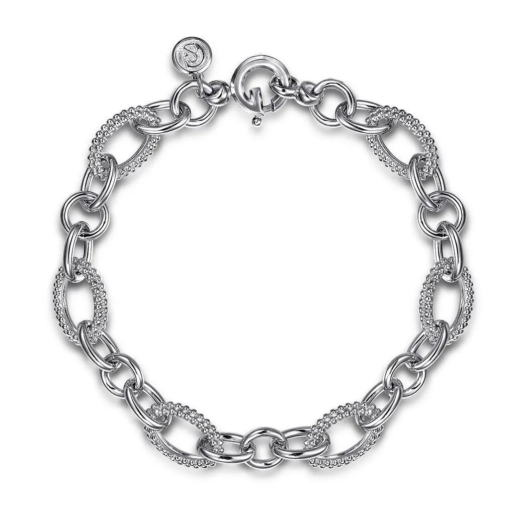 Bujukan Chain Link Bracelet. 7.5" - 14K White Gold