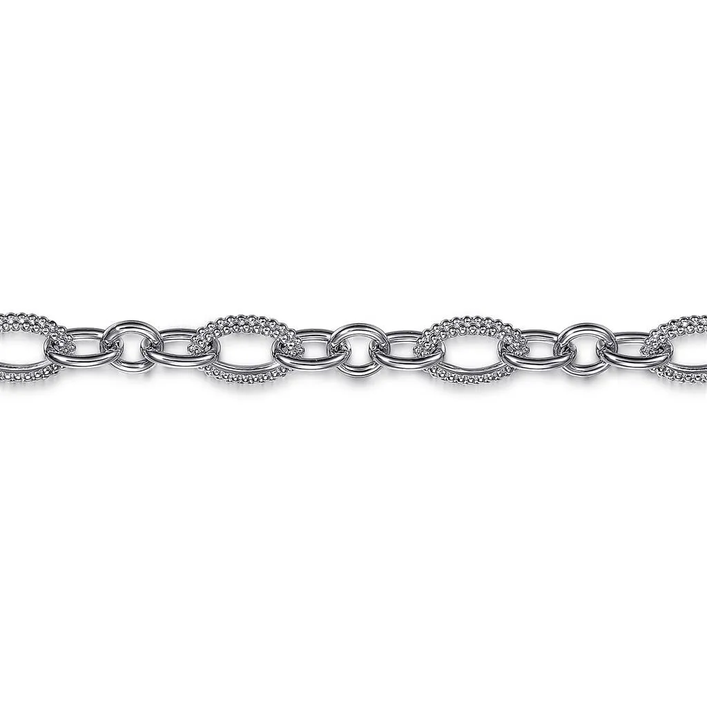 Bujukan Chain Link Bracelet. 7.5" - 14K White Gold