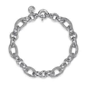 Bujukan Chain Link Bracelet. 7.5" - 14K White Gold