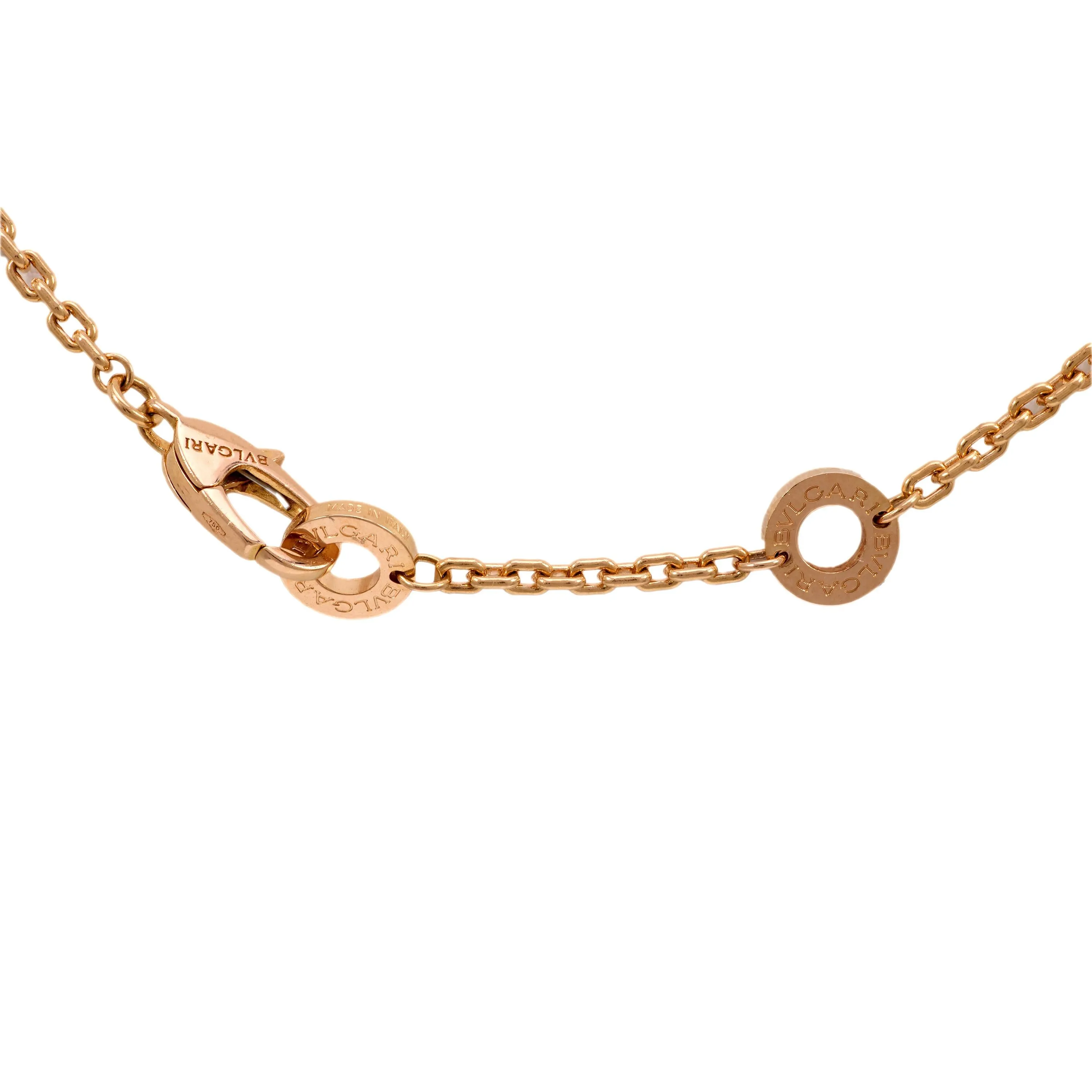 Bvlgari diamond 18k rose gold Serpenti Viper snake necklace