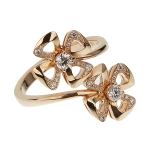 Bvlgari Fiorever 18k Rose Gold Diamond Cocktail Ring