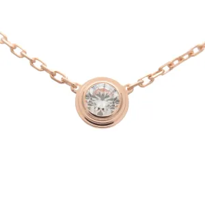Cartie Diamants Lgers Necklace LM Diamond 0.19ct K18 Rose Gold Used