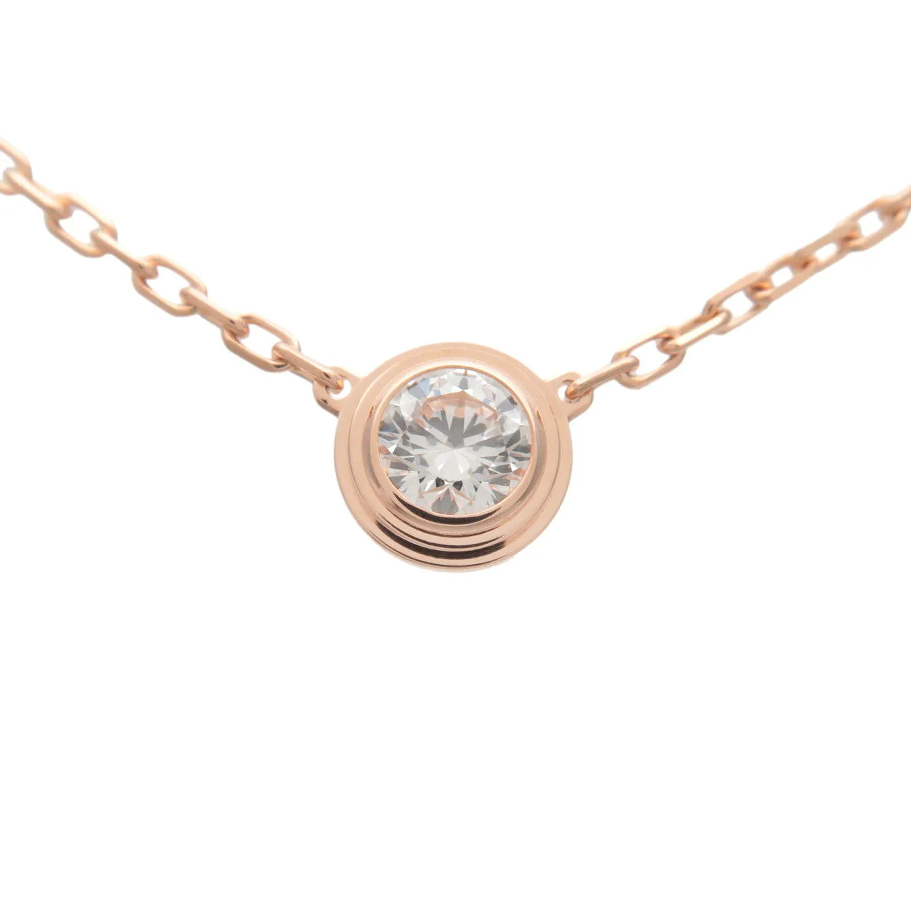 Cartie Diamants Lgers Necklace LM Diamond 0.19ct K18 Rose Gold Used
