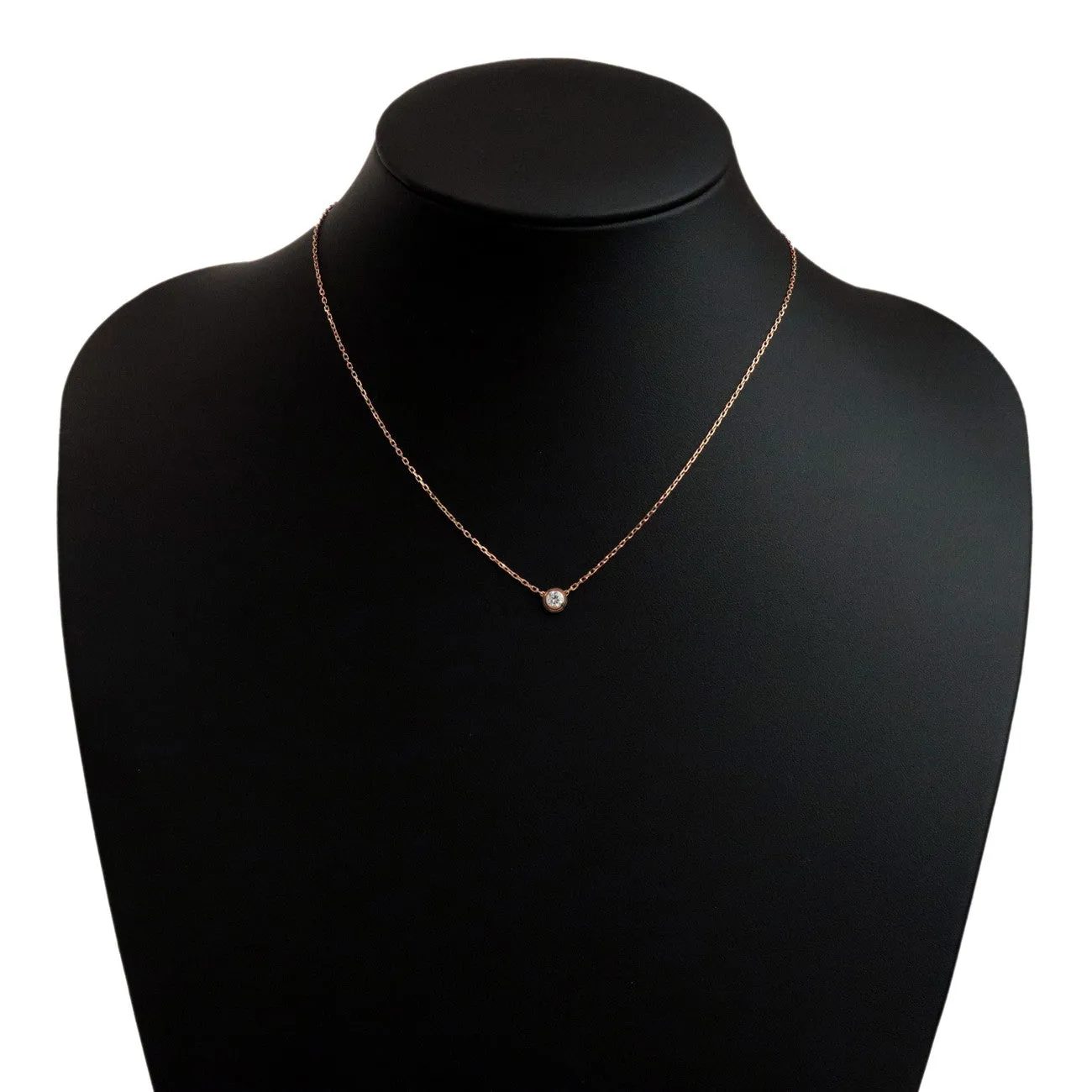 Cartie Diamants Lgers Necklace LM Diamond 0.19ct K18 Rose Gold Used