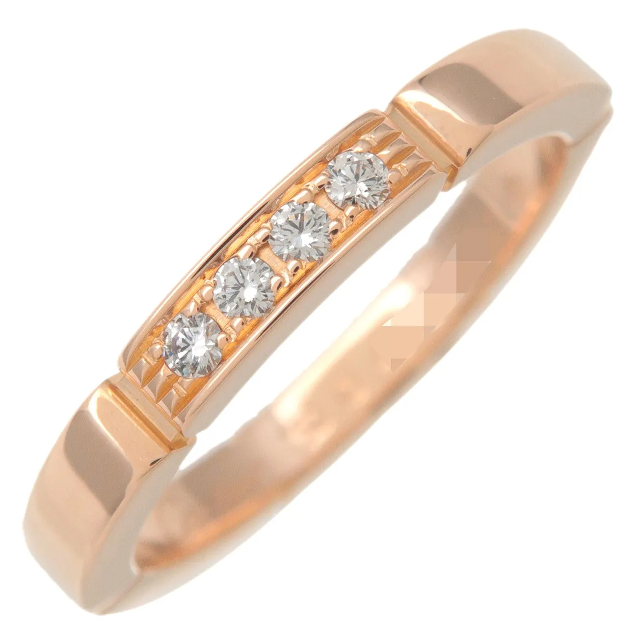 Cartier Maillon Panthere 4P Diamond Ring K18 Rose Gold #49 US5 Used