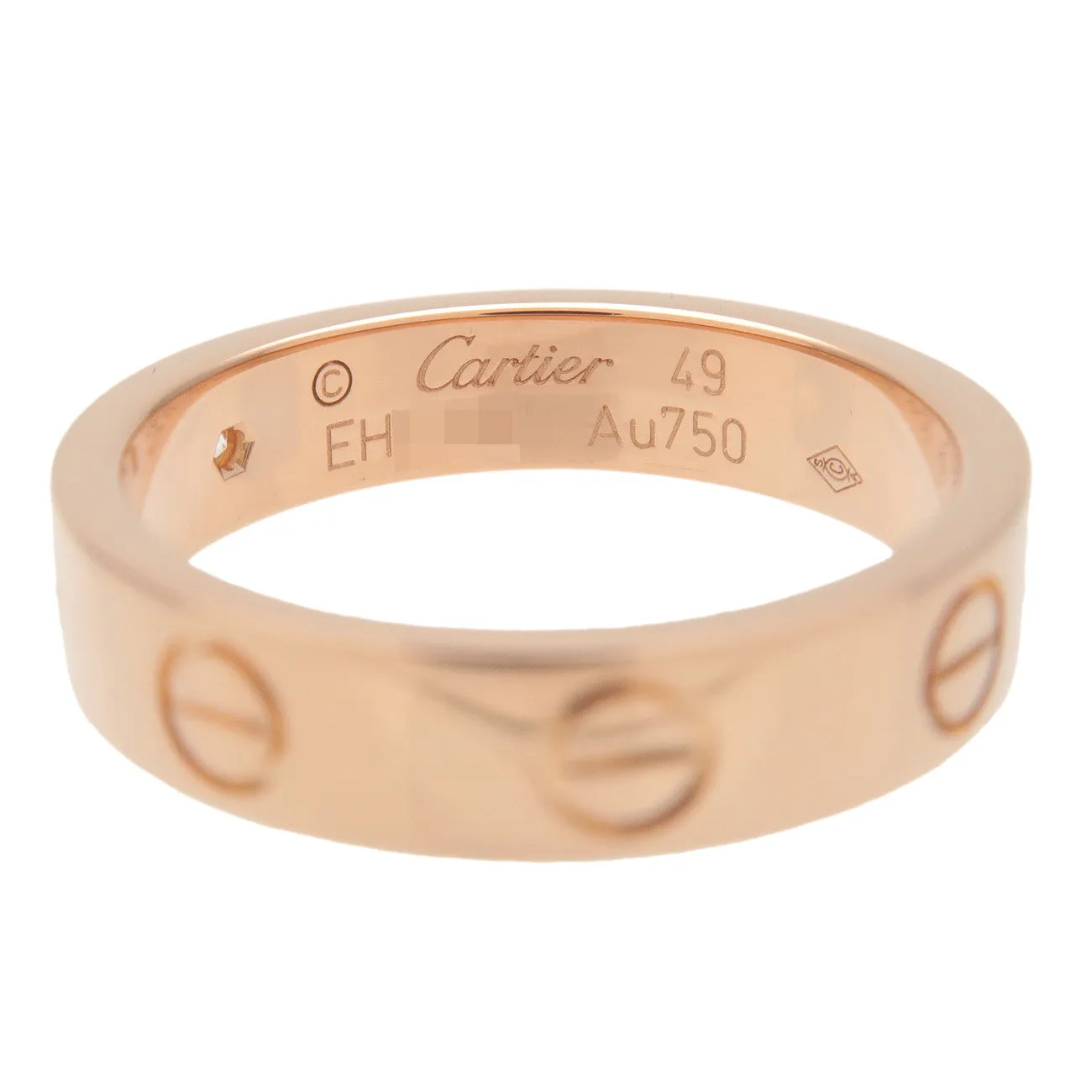 Cartier Mini Love 1P Diamond Ring K18 750PG Rose Gold #49 US5 EU49 Used
