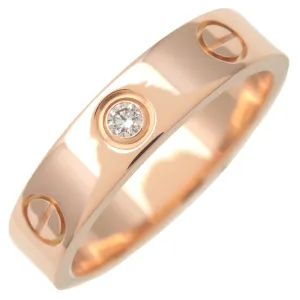 Cartier Mini Love 1P Diamond Ring K18 750PG Rose Gold #49 US5 EU49 Used