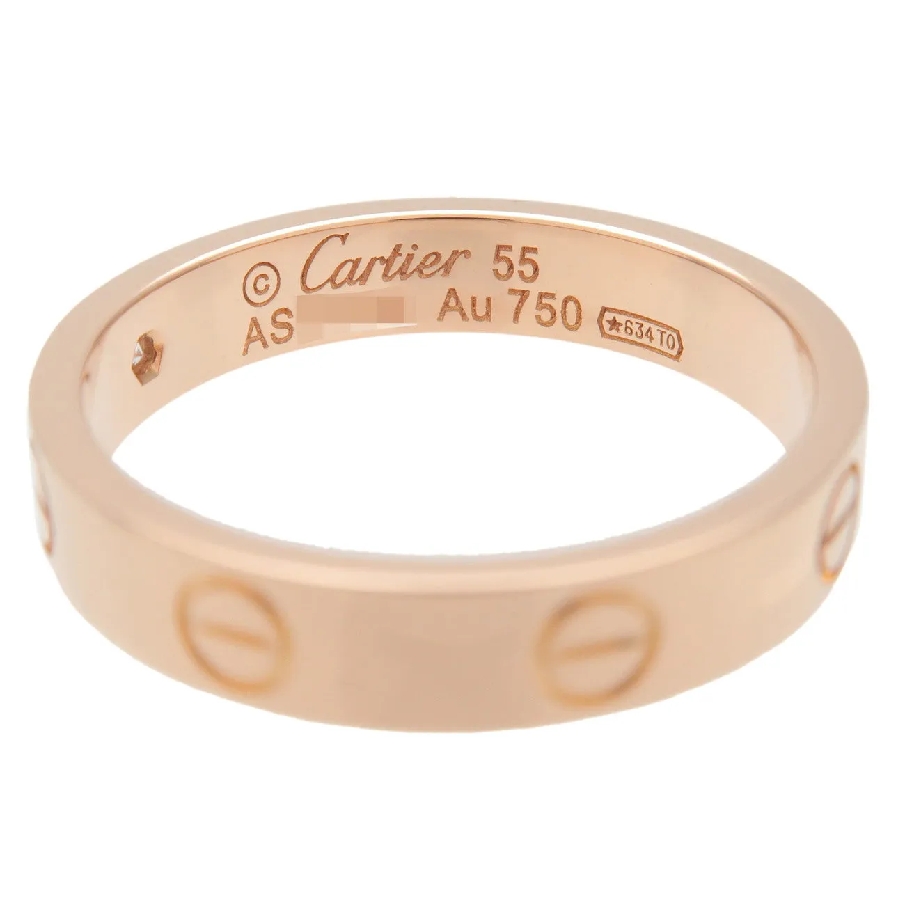 Cartier Mini Love Ring 1P Diamond K18 750PG Rose Gold #55 US7-7.5 Used