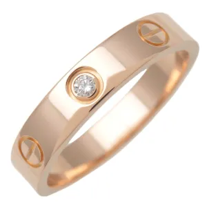 Cartier Mini Love Ring 1P Diamond K18 750PG Rose Gold #55 US7-7.5 Used