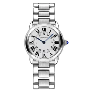 Cartier Ronde Solo de Cartier 29.5mm Women's watch - Ref: W6701004 - Silver Roman & Arabic Dial, Stainless Steel Bracelet