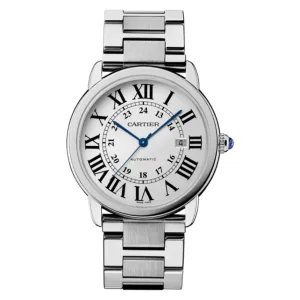 Cartier Ronde Solo de Cartier 42mm Watch - Ref: W6701011 - Silver Roman & Arabic Dial, Stainless Steel Bracelet