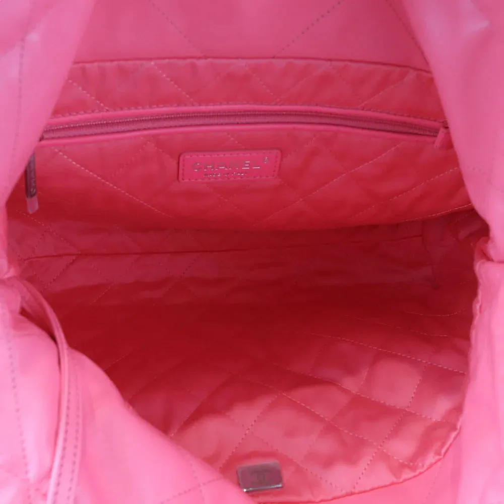 Chanel 22 Tote With Pouch- Medium Pink Quilted Calfskin, Rainbow Hardware