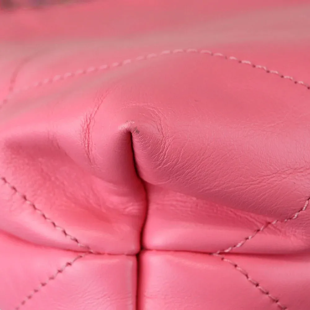 Chanel 22 Tote With Pouch- Medium Pink Quilted Calfskin, Rainbow Hardware
