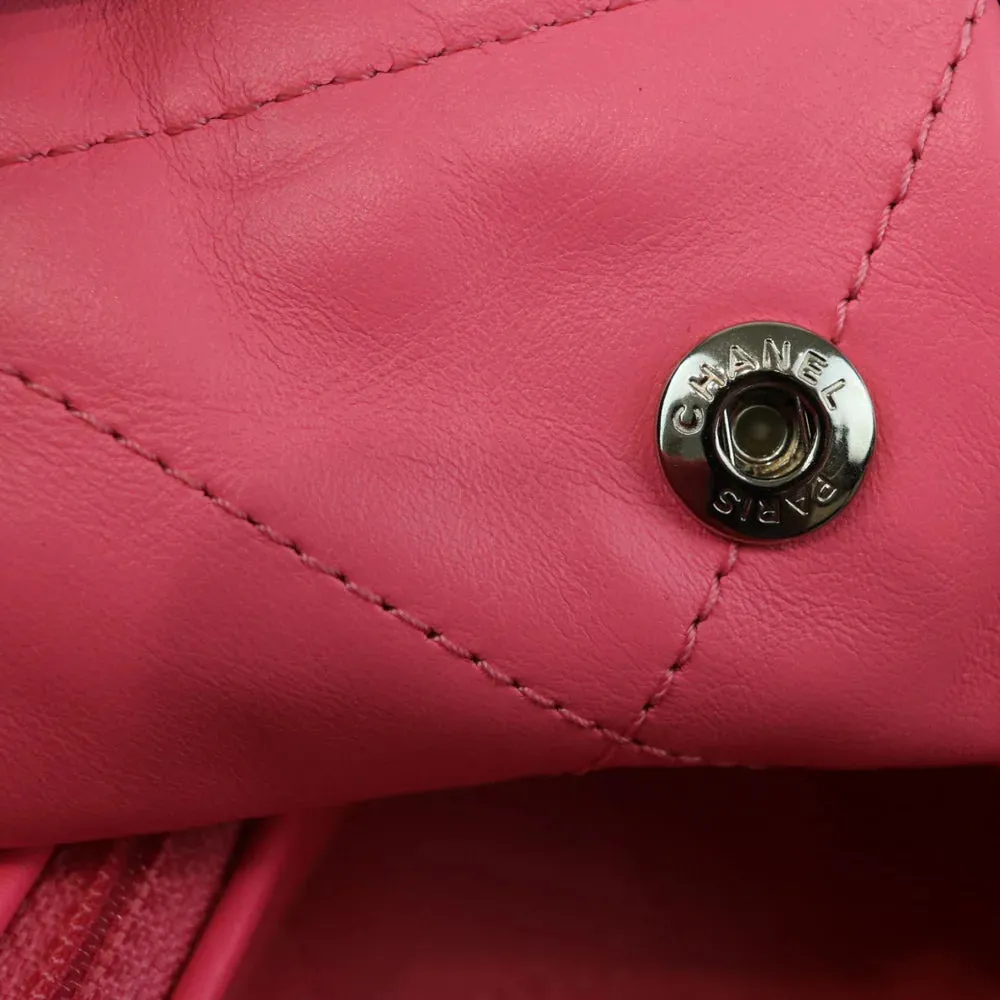 Chanel 22 Tote With Pouch- Medium Pink Quilted Calfskin, Rainbow Hardware