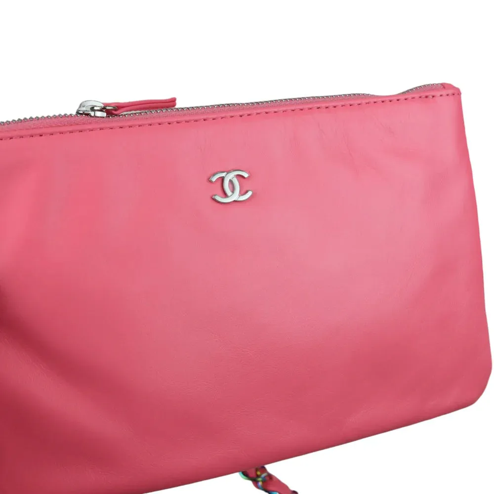 Chanel 22 Tote With Pouch- Medium Pink Quilted Calfskin, Rainbow Hardware