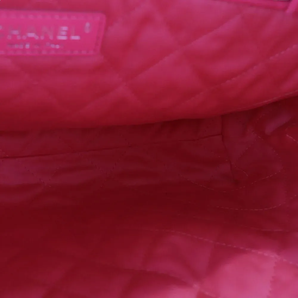 Chanel 22 Tote With Pouch- Medium Pink Quilted Calfskin, Rainbow Hardware