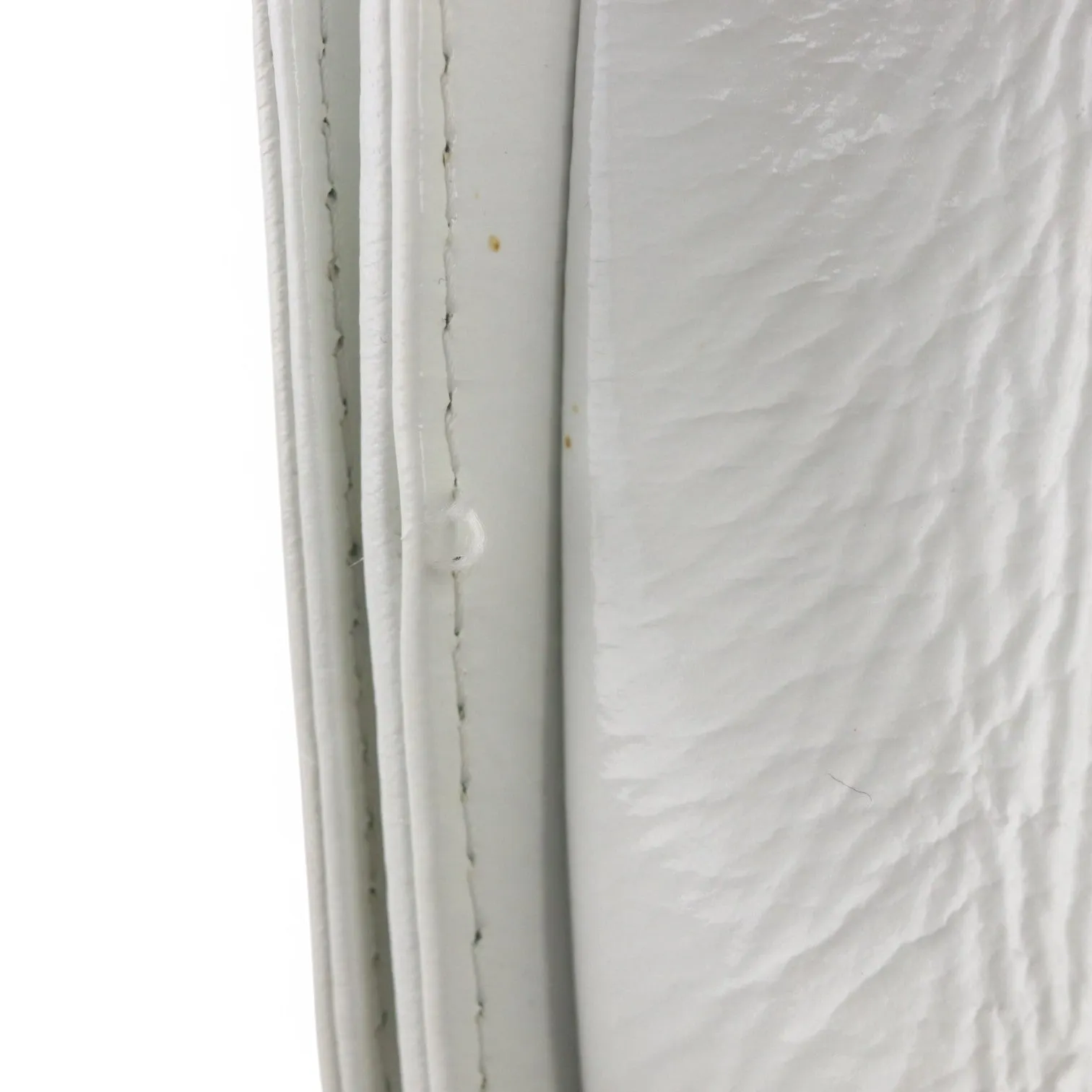 Chanel Leboy Old Medium White Diamond Quilted Calfskin, Enamel and Silver-tone Hardware