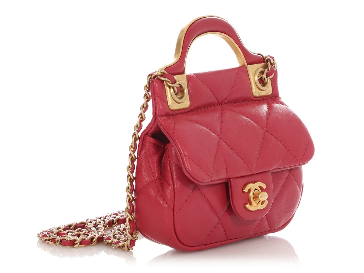 Chanel Mini Pink CC Flap Card Holder with Chain