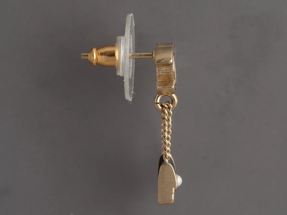 Chanel Tiny Handbag Drop Pierced Earrings