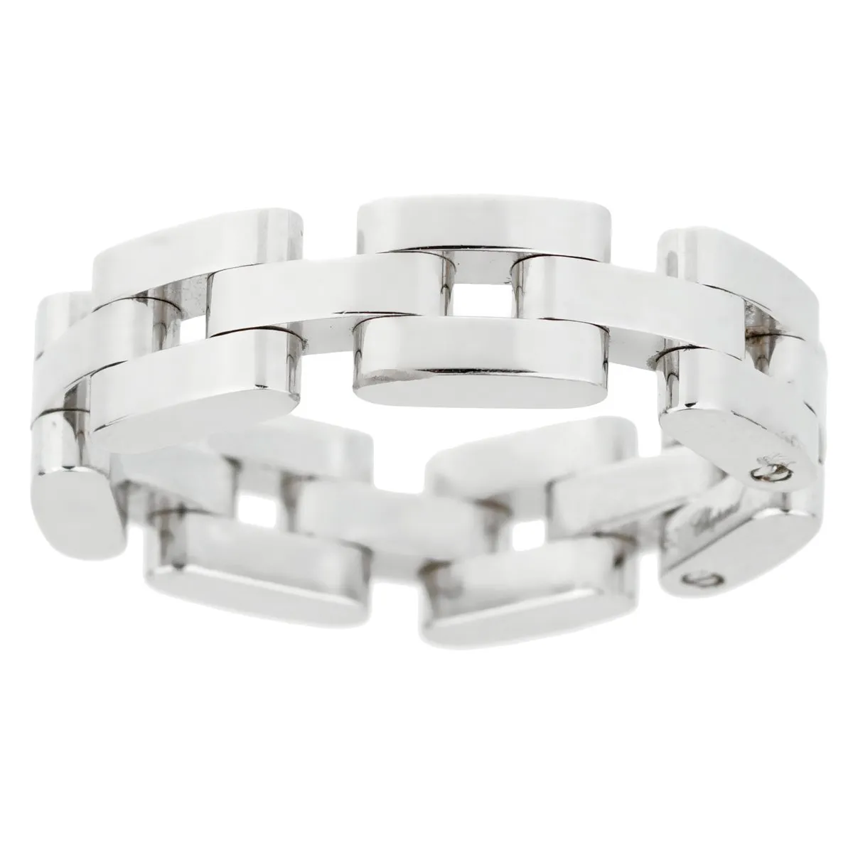 Chopard Les Chaines 3 Row 18k White Gold Ring Sz 5 3/4