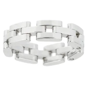 Chopard Les Chaines 3 Row 18k White Gold Ring Sz 5 3/4