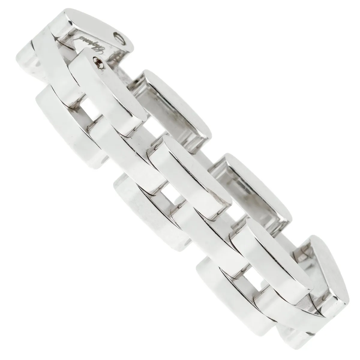 Chopard Les Chaines 3 Row 18k White Gold Ring Sz 5 3/4