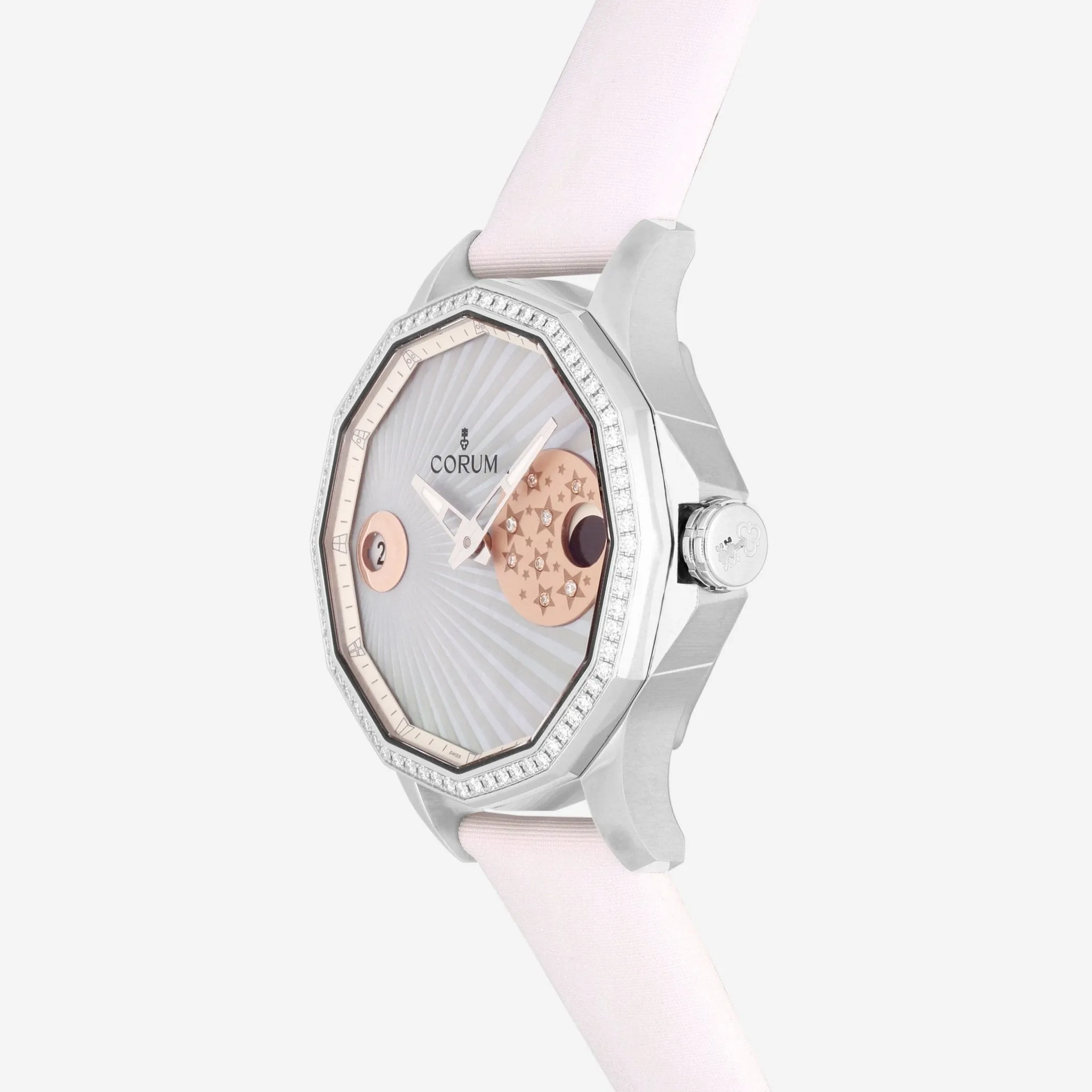 Corum Admiral's Cup Legend 38 Mystery Moon Stainless Steel Automatic Ladies Watch A384/03116