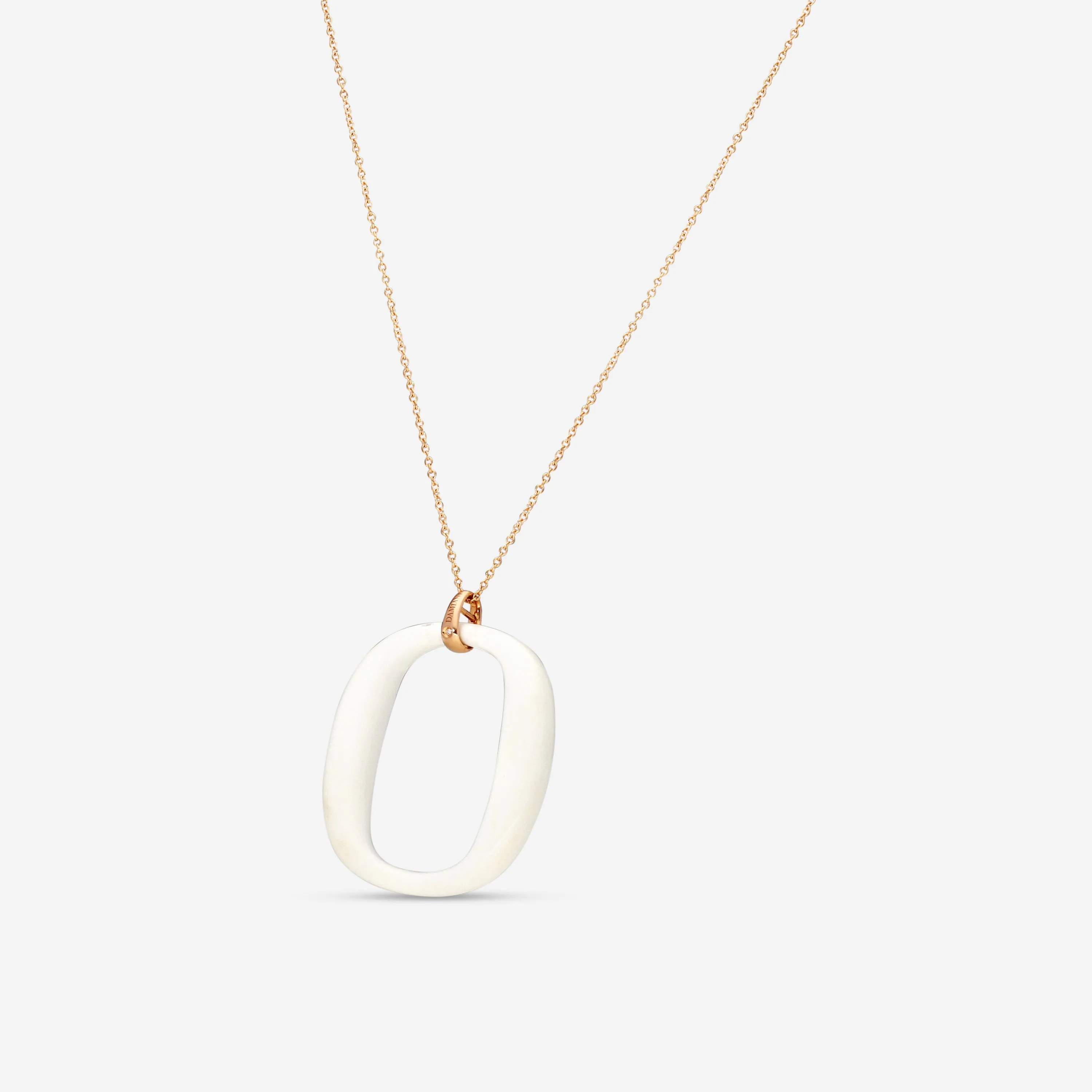 Damiani 18K Rose Gold Diamond Agate Pendant Necklace 20054704