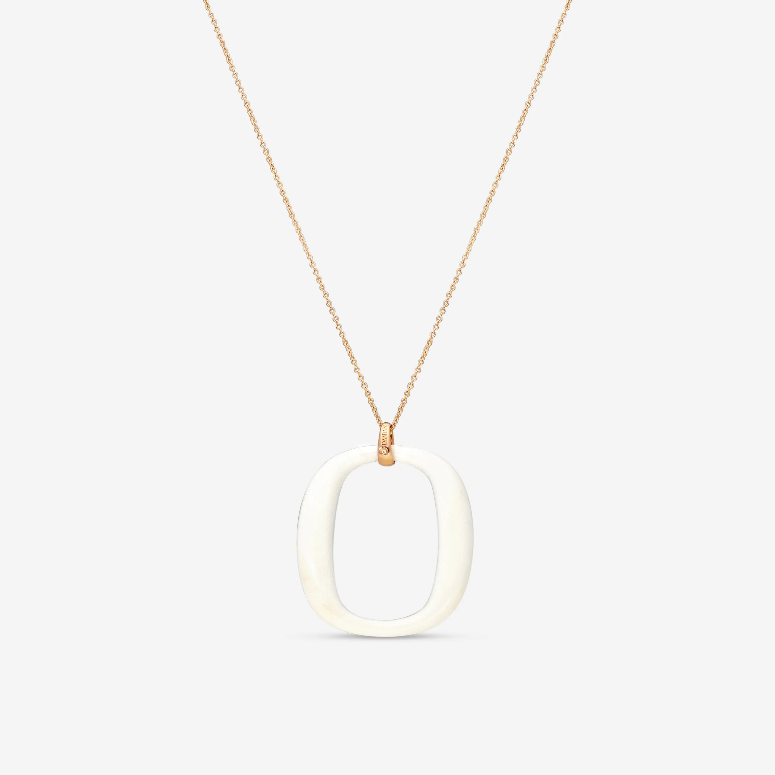 Damiani 18K Rose Gold Diamond Agate Pendant Necklace 20054704