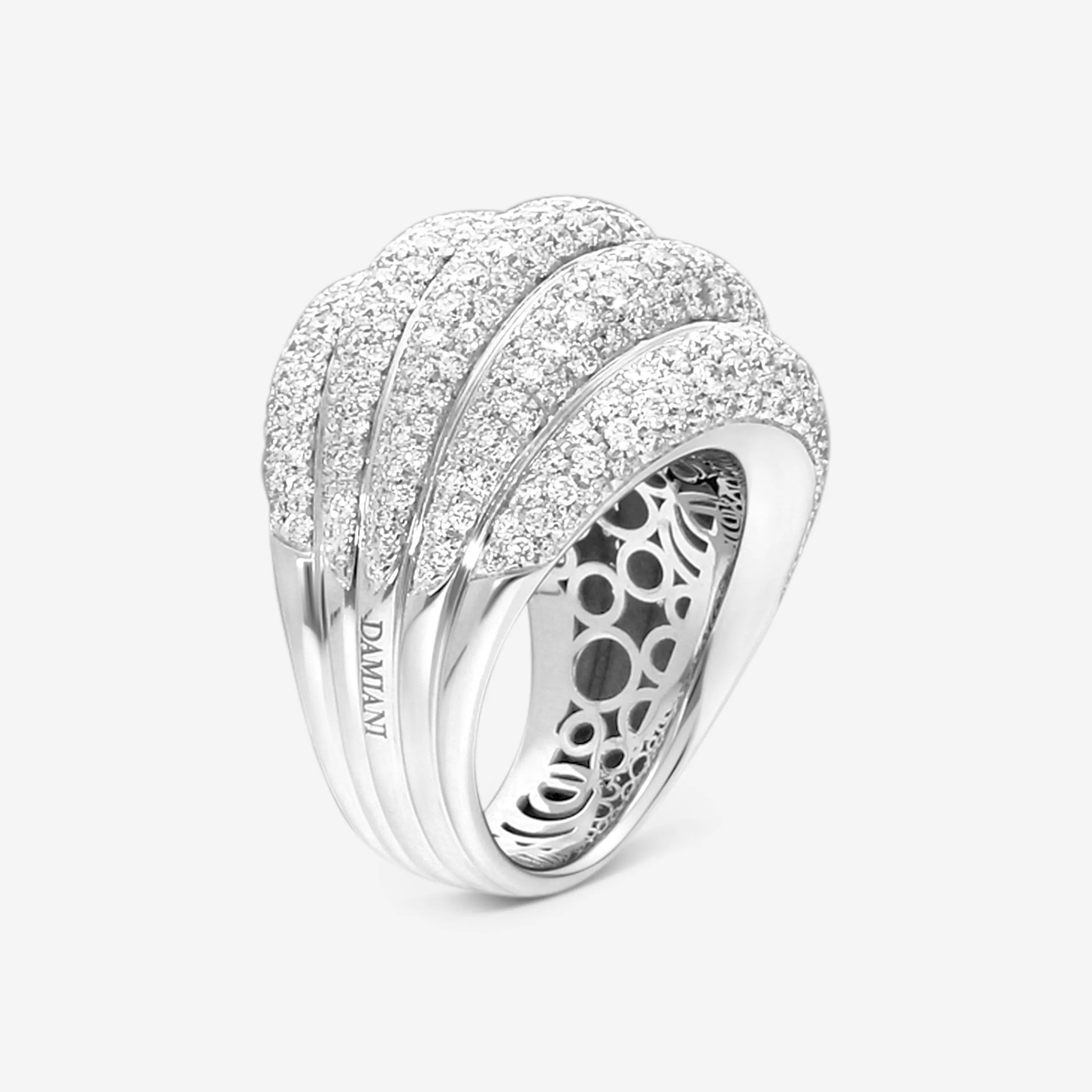 Damiani 18K Whte Gold Diamond Band Ring Sz. 6.25 20076813