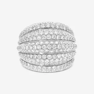 Damiani 18K Whte Gold Diamond Band Ring Sz. 6.25 20076813